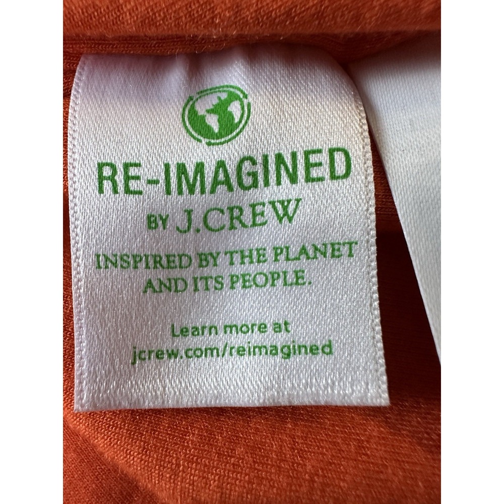 J.Crew Form Knit T-Shirt Women Sz M Crew Neck Short Sleeves Orange - Picture 7 of 9